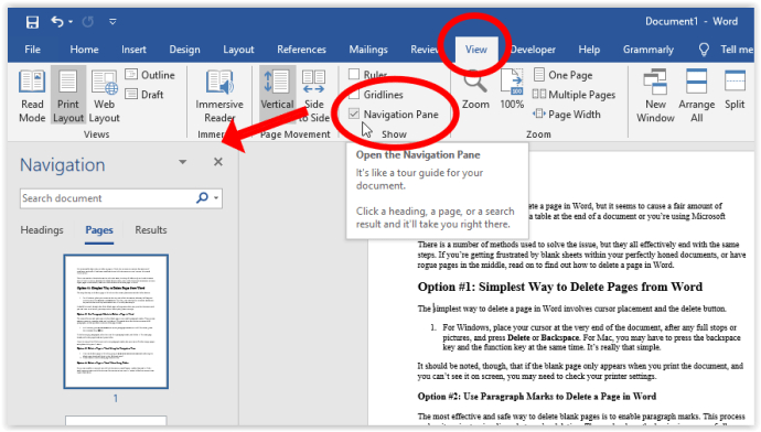 can t delete last empty page in word