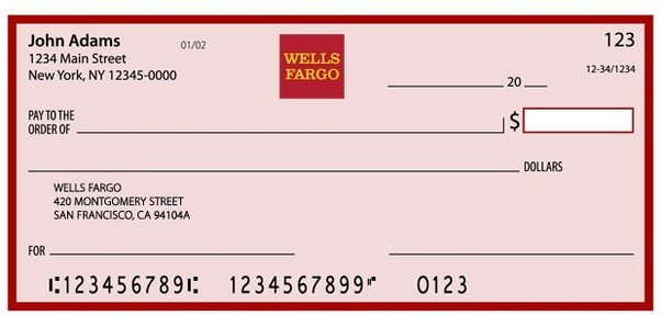 wells fargo bank account number on check