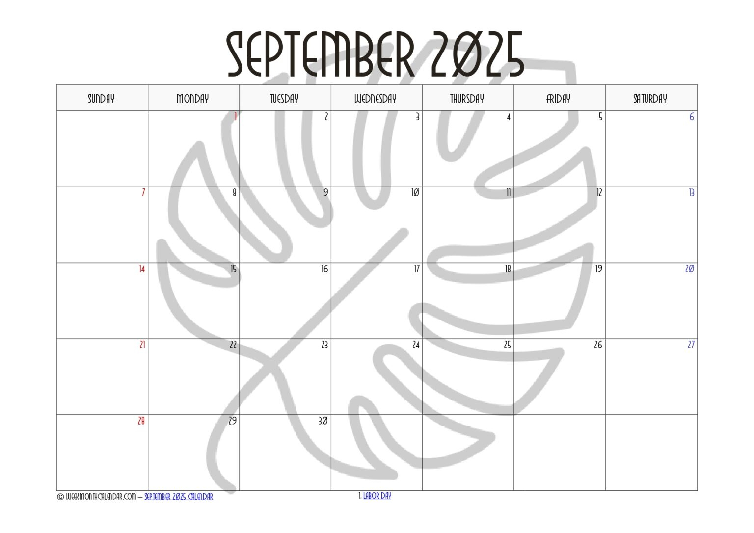 Demco Calendar September 2025