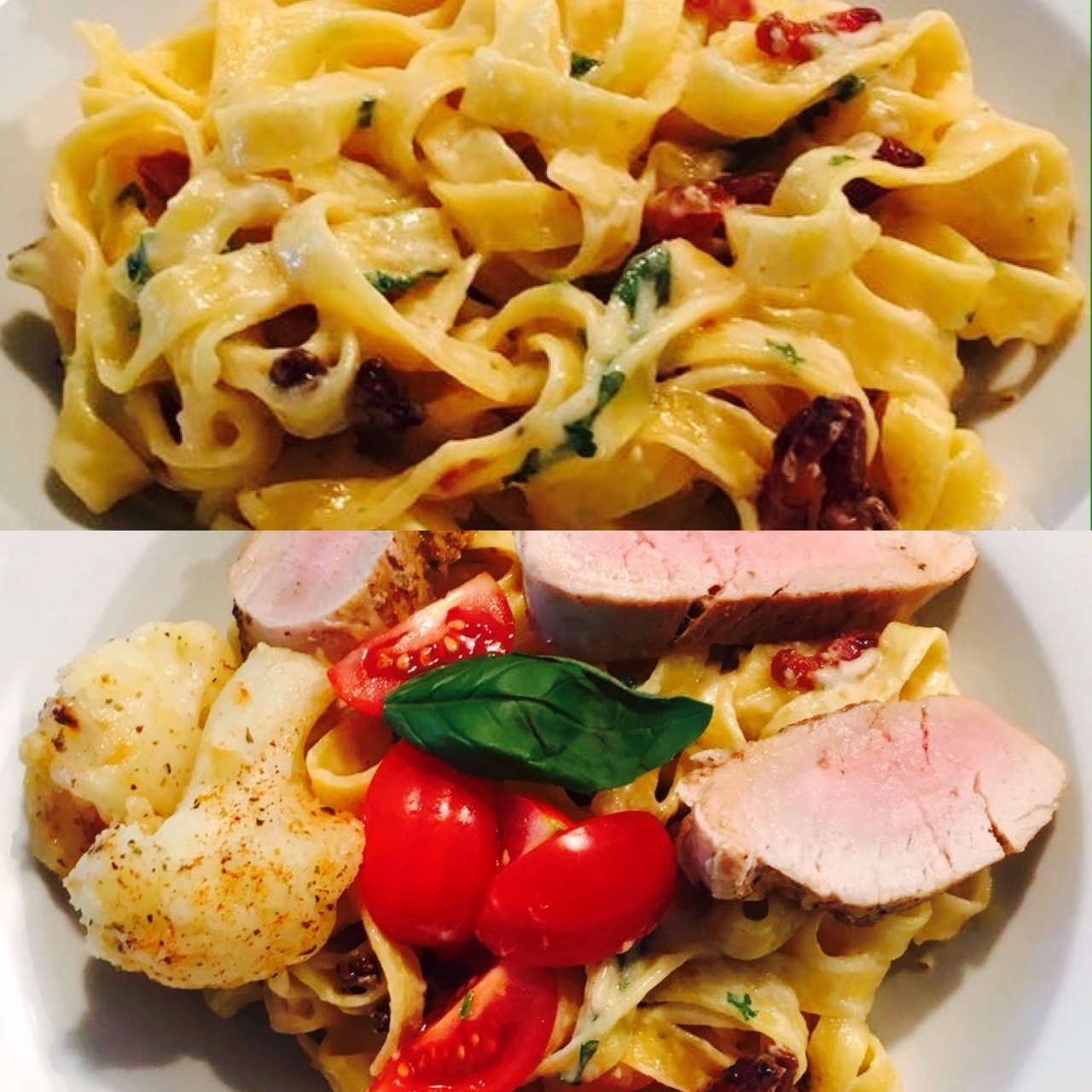 Tagliatelle with pork and bacon