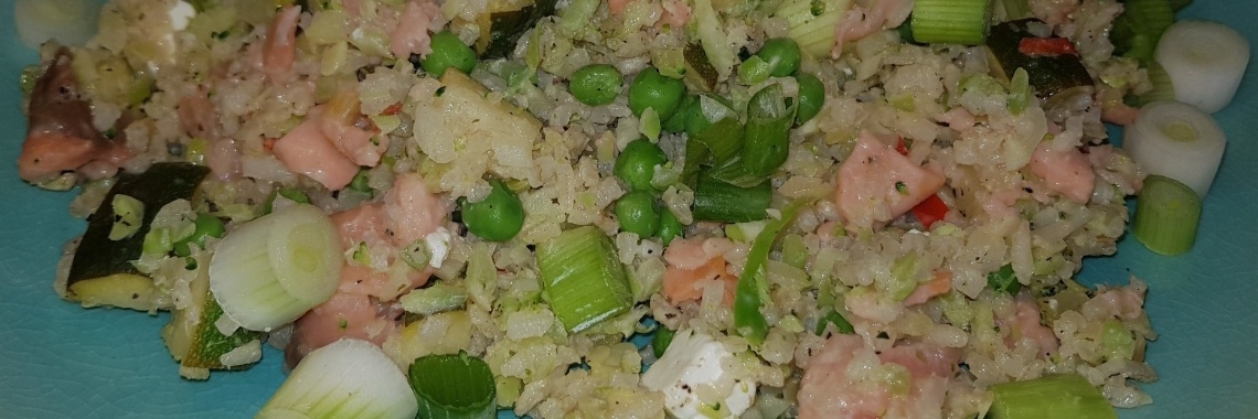 Broccoli rijst met zalm en courgette | SannieK1966