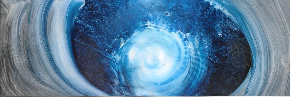 Blauw hotplate werkje van de dag 14-2-2019 | Encaustichris