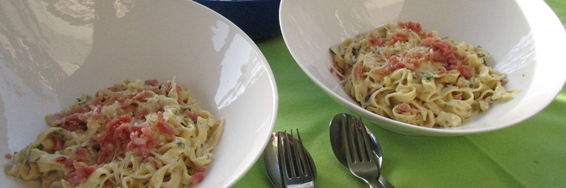 Creamy Tagliatelle, a quick and delicious recipe (to make vegetarian choice) | Encaustichris