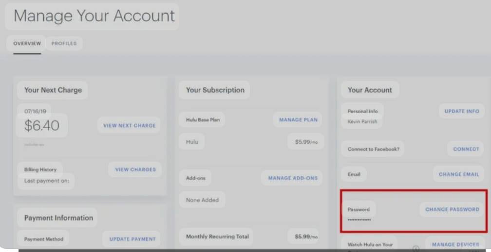 change hulu password | Lasting Change Workbook