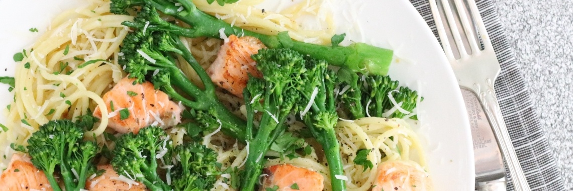 Recept: Spaghetti aglio olio met bimi en zalm | Mariëlle