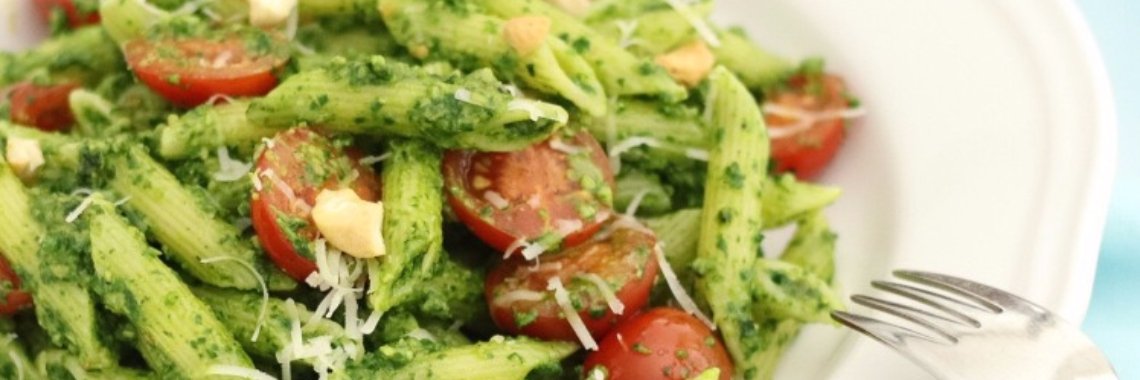 Recept: Vegetarische pasta met spinazie pesto | Mariëlle