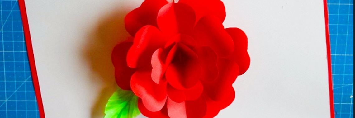 3d Popup Valentijns Moederdag Kaart Roos Template | Craftmama