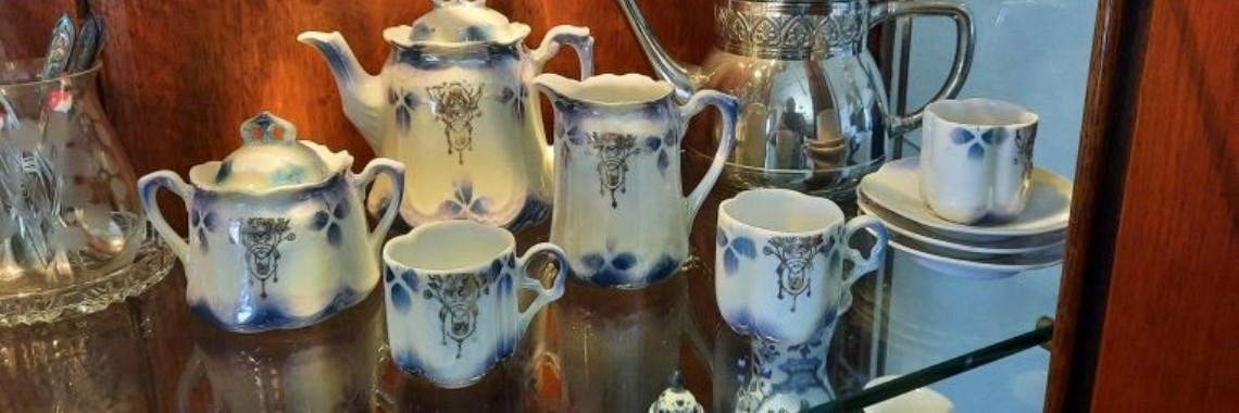 Dinnerware set and silver teapot over 100 years old... | marijke
