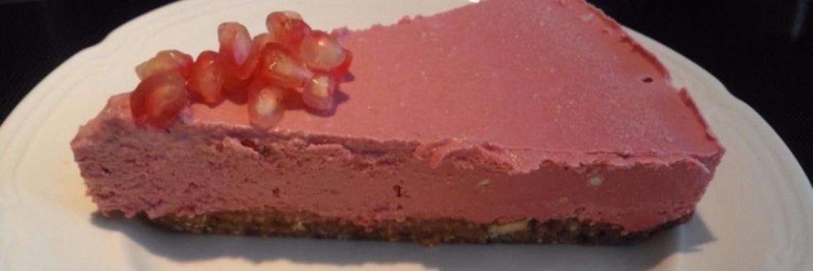 Raw Cheesecake met Granaatappel | Welkom bij De Kniezebietertjes