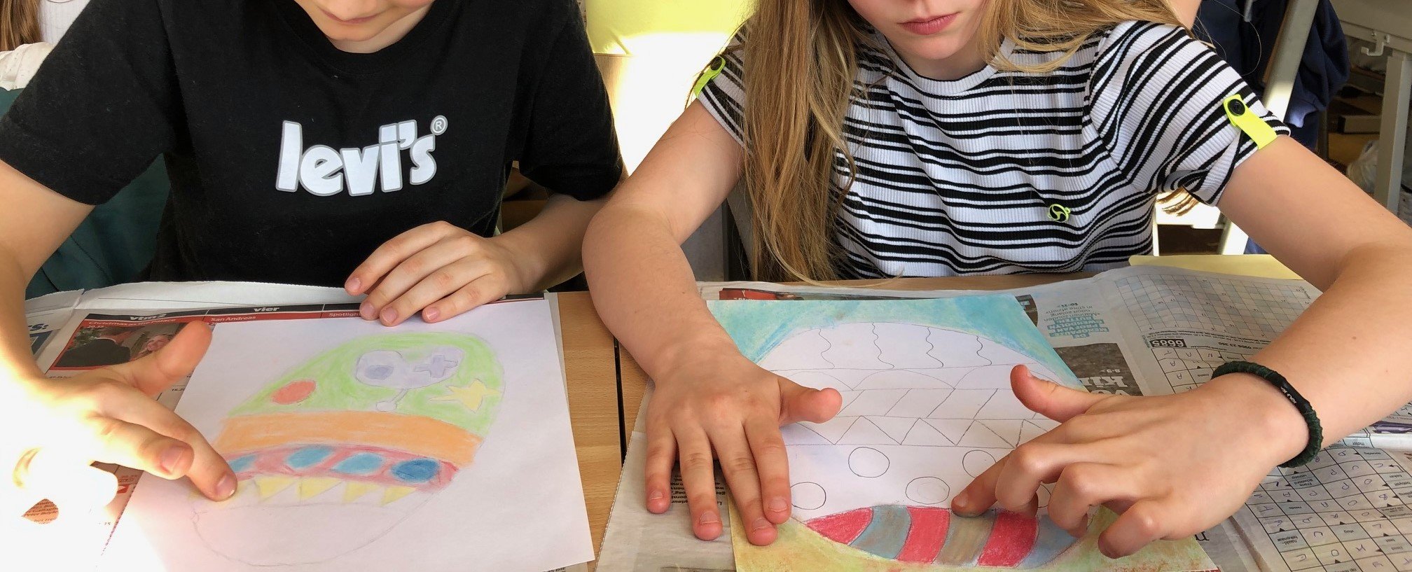 Paastekening met krijt. | enigma