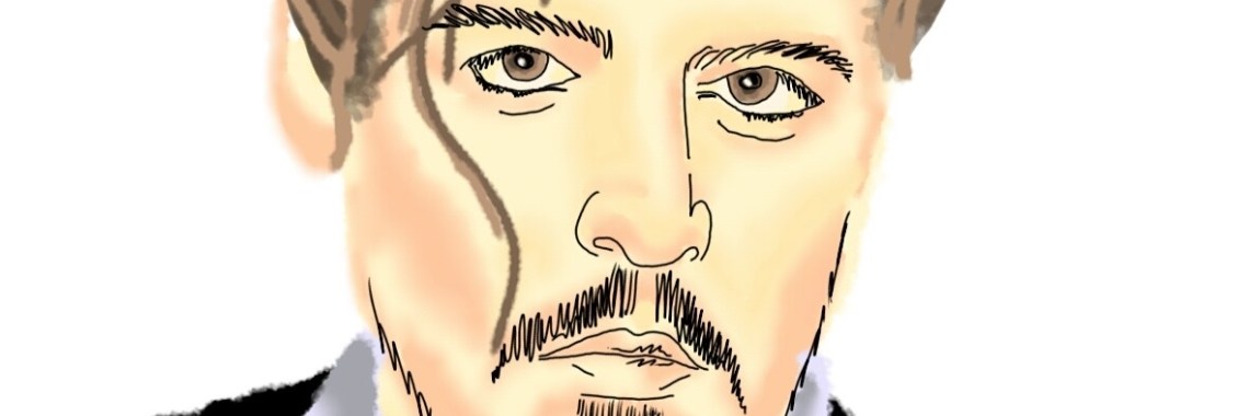 Cartoon portret van Johnny Depp | I love to draw