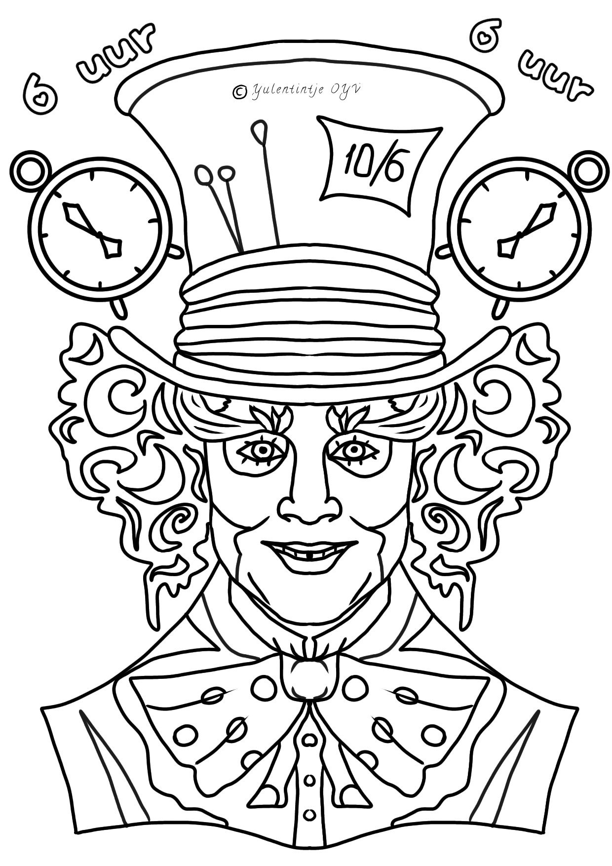 alice in wonderland coloring pages mad hatter