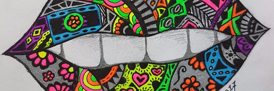 #Mandala mond tekening met neon kleuren | LivingThaGoodLife