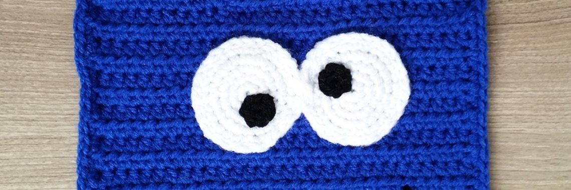 GRATIS Haakpatroon - Sesamstraat slabbetje Koekiemonster | Tante Koek