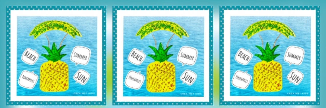 Ananas wandhanger maken van hout en koud emaille | Mirelle - Crea met Kids