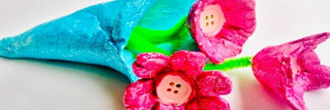 Boeketje bloemen kleien voor Moederdag | Mirelle - Crea met Kids