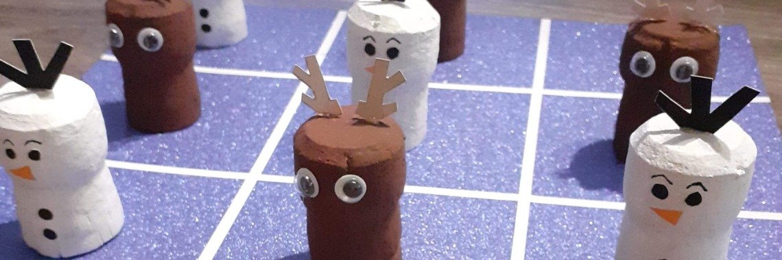 Frozen spel 3 op een rij maken van kurken | Mirelle - Crea met Kids
