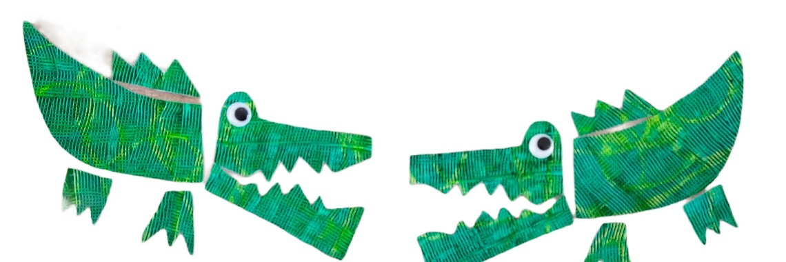Grappige krokodillen maken met verfstructuur | Mirelle - Crea met Kids