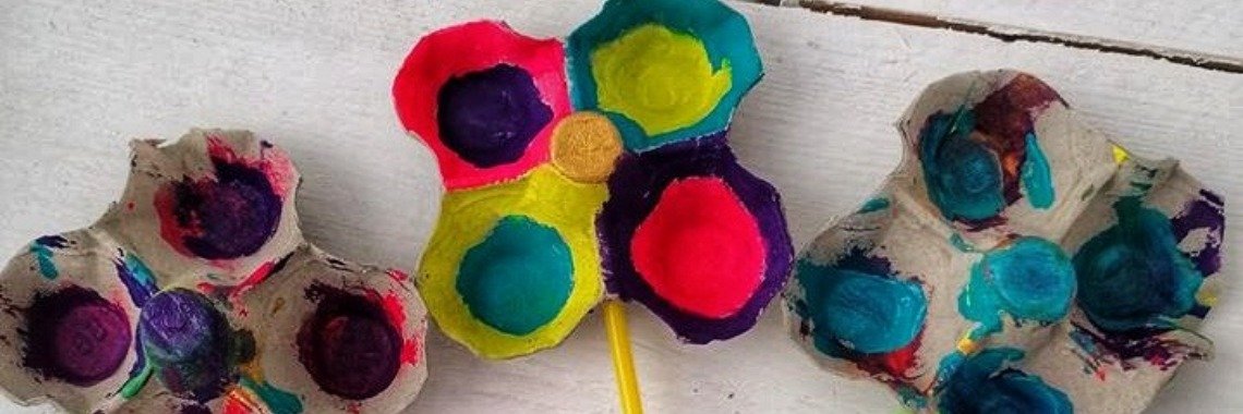 How does egg box tinkering Part 1 Flowers. | Mirelle - Crea met Kids