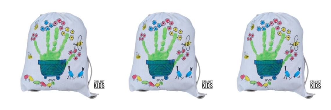 Printing cotton bags with finger paint package | Mirelle - Crea met Kids