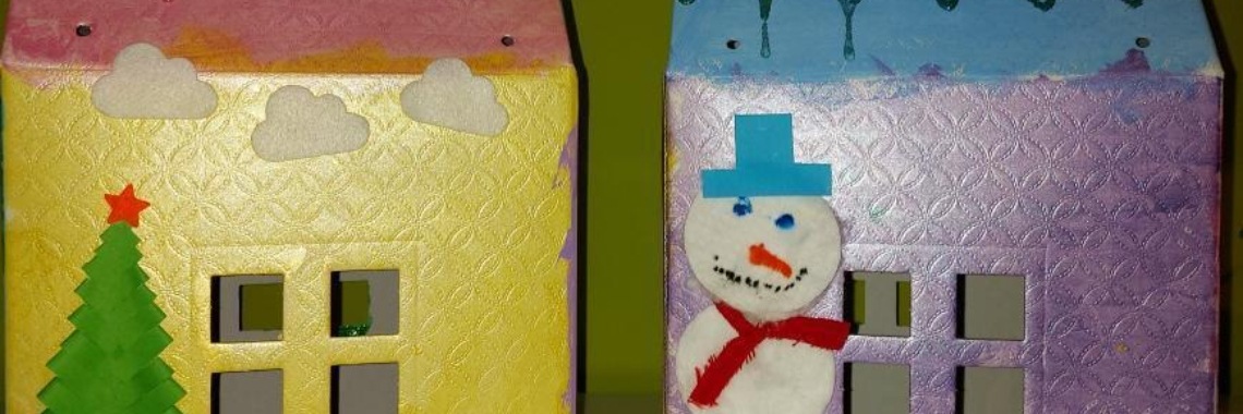 Kersthuisjes knutselen met de creatieve tweeling | Mirelle - Crea met Kids