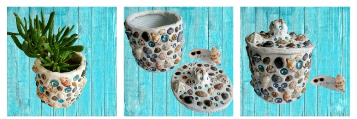 Kleipotje maken met schelpen en deksel | Mirelle - Crea met Kids