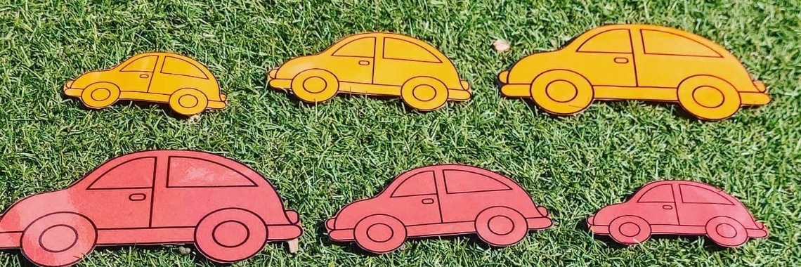 Create colorful car game for toddlers with educational goals incl. pdf | Mirelle - Crea met Kids