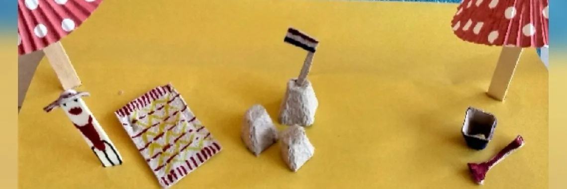 Knutsel zelf een miniatuur strandje | Mirelle - Crea met Kids