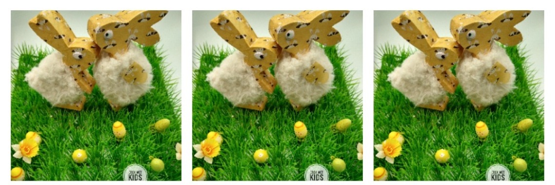 Konijntjes decopatchen met wol voor de lente of Pasen | Mirelle - Crea met Kids