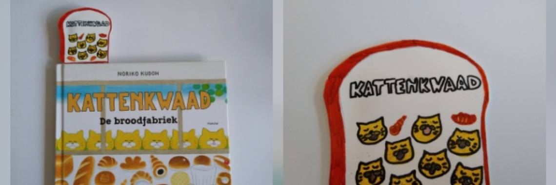 Krimpie  boekenlegger maken bij prentenboek Kattenkwaad | Mirelle - Crea met Kids