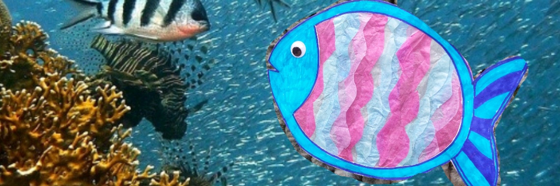 Maak een Vis Raamhanger met zijdevloei papier incl. template | Mirelle - Crea met Kids