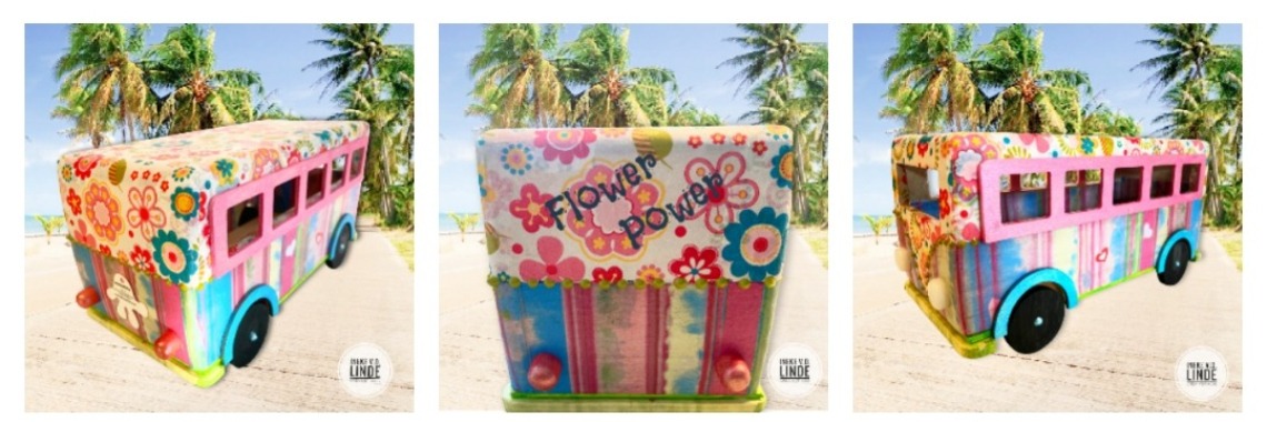 Maak je eigen hippiebus van een houten volkswagenbusje | Mirelle - Crea met Kids