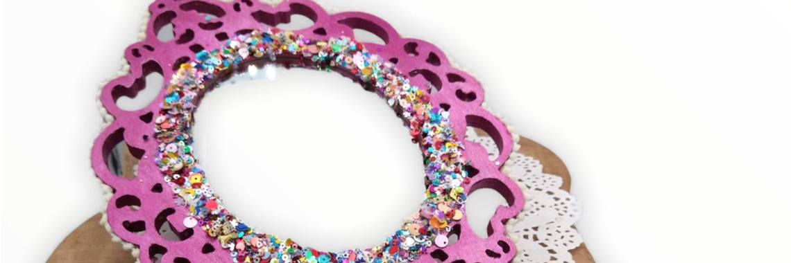 Prinsessenspiegel zelf versieren met bling bling | Mirelle - Crea met Kids