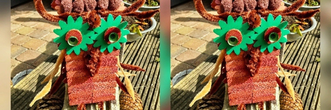 Recycle uiltje knutselen van een doosje en afvalhout | Mirelle - Crea met Kids