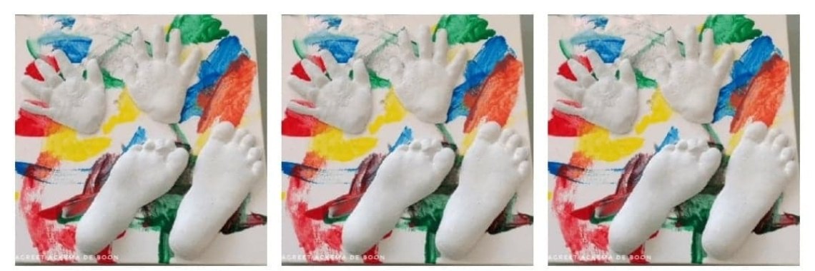 Schilderij met handafdruk of voetafdruk | Mirelle - Crea met Kids