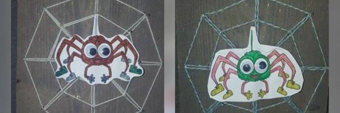 Spinnenweb string art met spin. | Mirelle - Crea met Kids