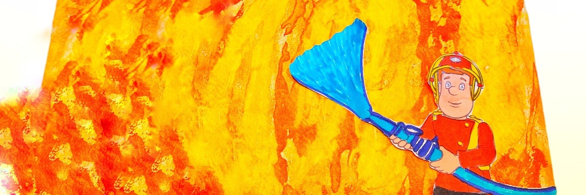 Fire brigade theme: making fire with magic paint | Mirelle - Crea met Kids