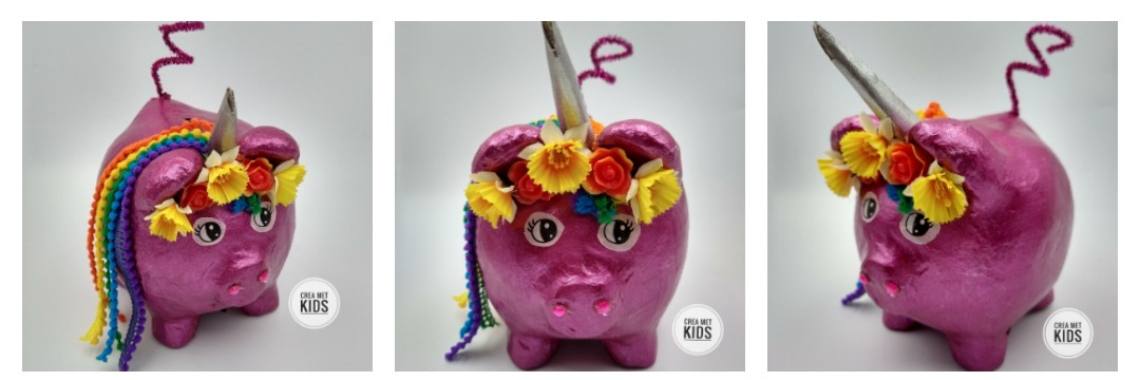Unicorn spaarvarken oppimpen | Mirelle - Crea met Kids