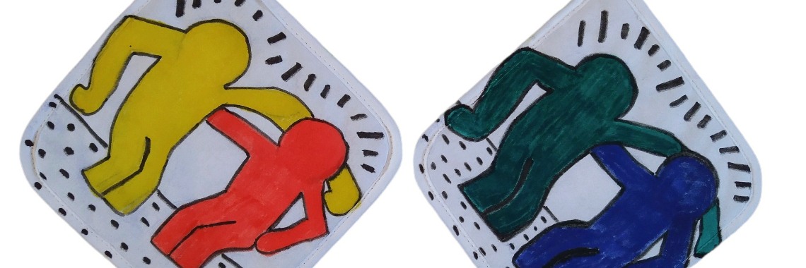 Father's Day potholders inspired by Keith Haring | Mirelle - Crea met Kids