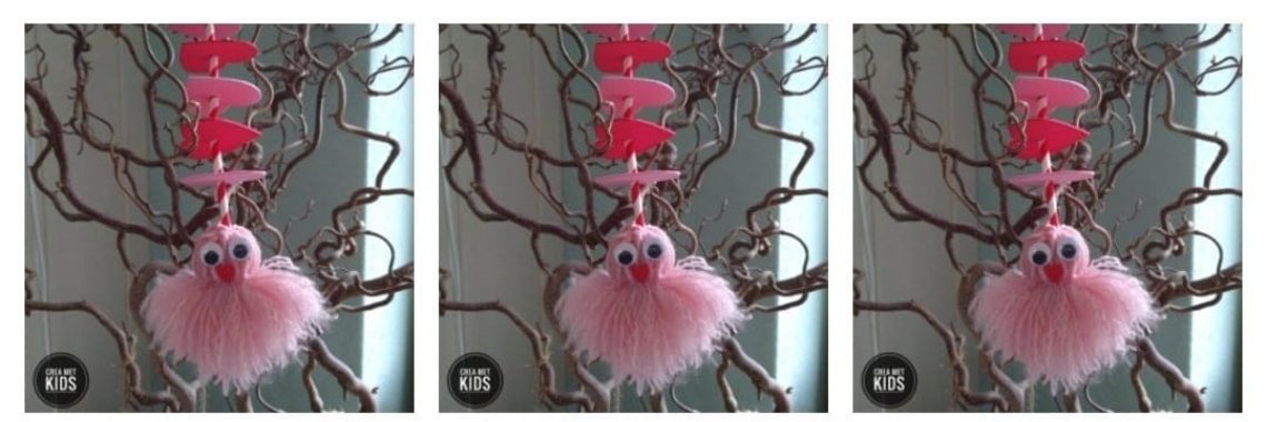 Valentine garland making with foam rubber and wool | Mirelle - Crea met Kids
