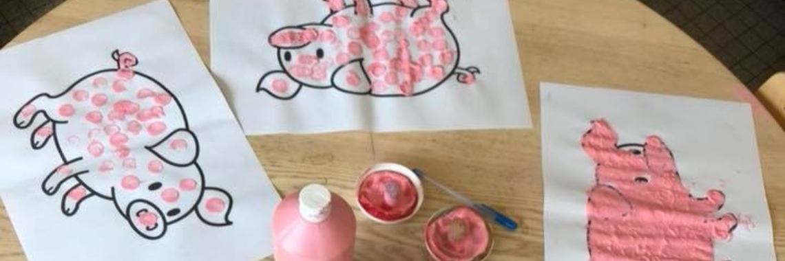 Varkentjes stempelen met peuters | Mirelle - Crea met Kids