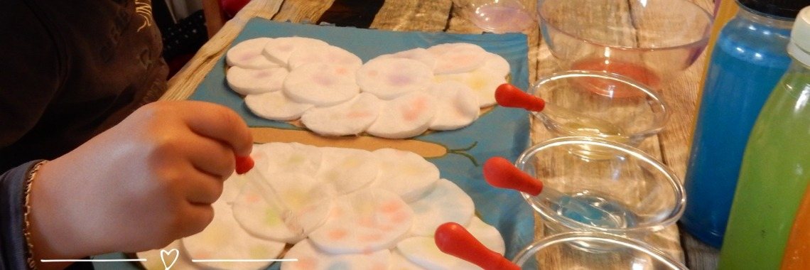 Vlinder maken met wattenschijfjes en verf | Mirelle - Crea met Kids