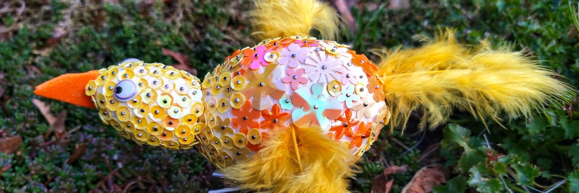 Vogel maken van styropor en pailletjes! | Mirelle - Crea met Kids