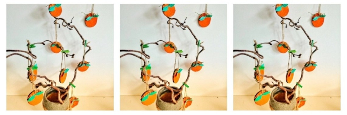 Make a wooden pumpkin pendant | Mirelle - Crea met Kids