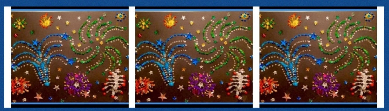 Vuurwerk maken met zout, aquatint, parelpen en blingbling | Mirelle - Crea met Kids