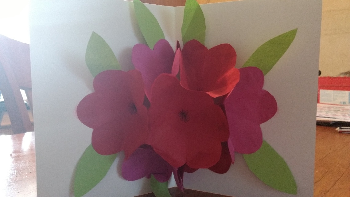 kust Ontvangst Meyella Pop-up kaart met bloemen (DIY)