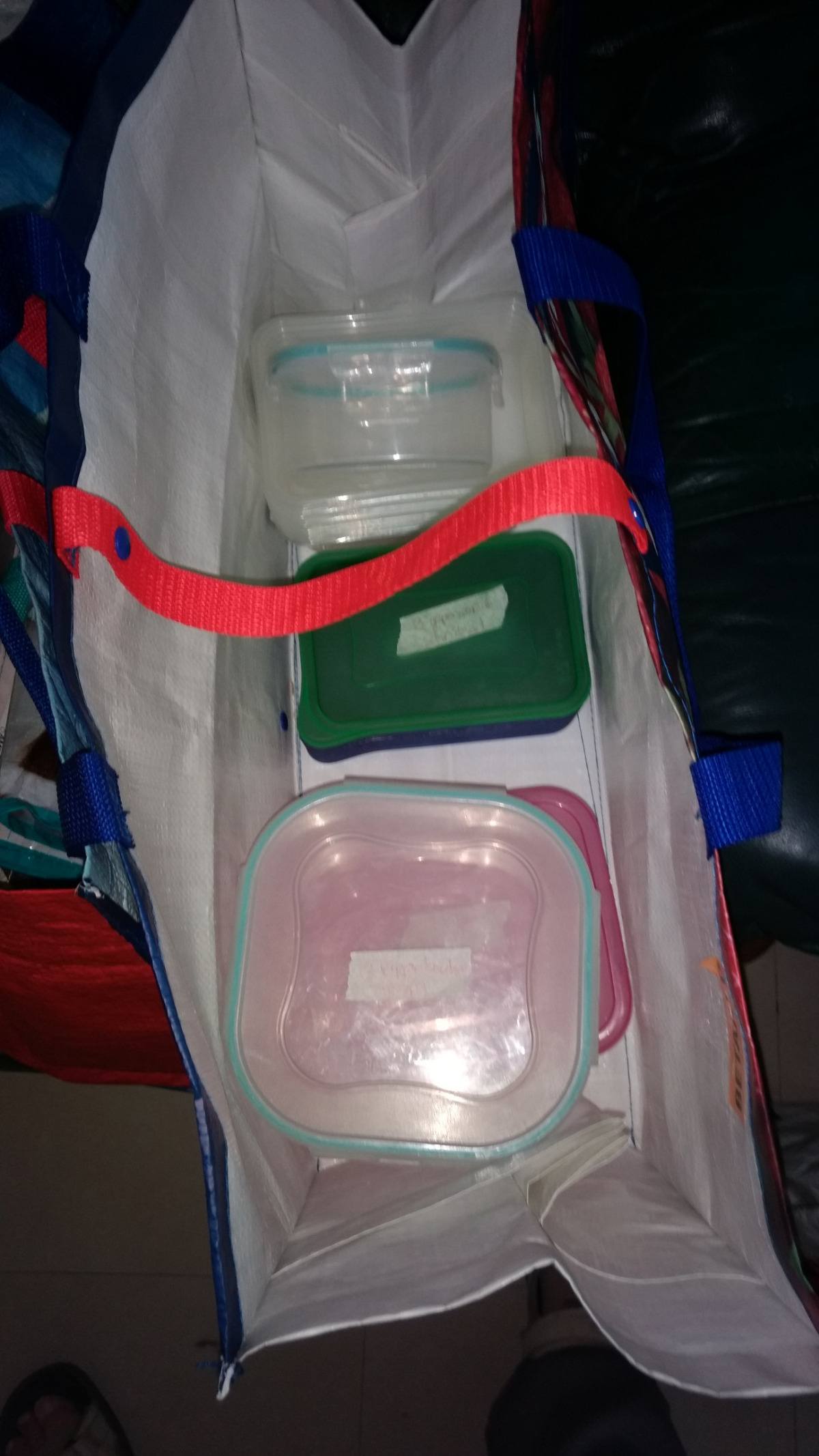 Bakjes in een tas