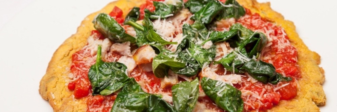 Pizza met kipfilet en spinazie; koolhydraatarm  | AgnesDeventer