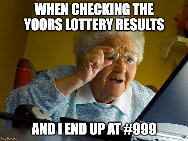 How does it feel to nearly win the Yoors Lottery?