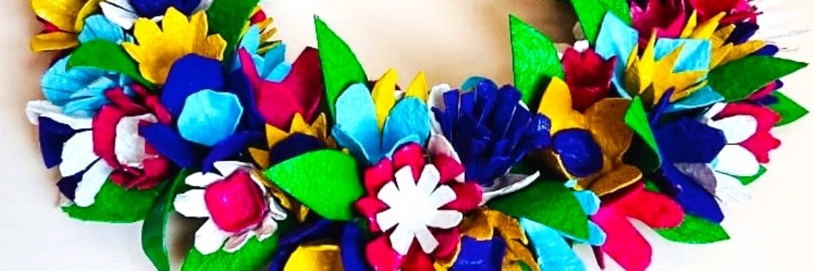 Bloemenkrans van eierdozen | De Knutseljuf ✂️🇳🇱